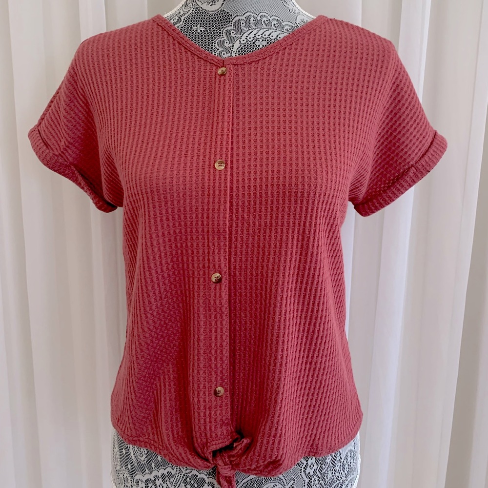 dusty rose button up